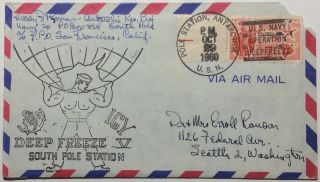 Antarctic Cover Operation Deep Freeze With Letter 1960