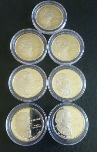 1993 S James Madison Bill Of Rights Proof 90 Silver Dollar Us Coin (set Of 7)