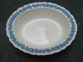 Wedgwood Queensware Lavender On Cream Shell Edge 9 3/4 " Oval Vegetable Bowl