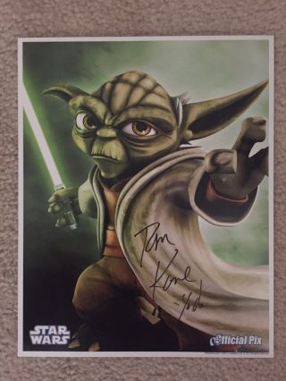 Star Wars Tom Kane Signed 8x10 Official Pix Photo Yoda Autograph