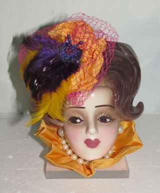 Unique Creations Handmade Collectible 9 " X 6 " Tall Lady Head Vase