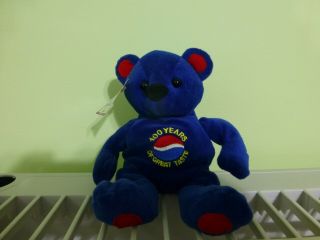 Pepsi Cola Plush Bearby Taylor Sports,  100 Years Of Great Taste,  Circa 1999