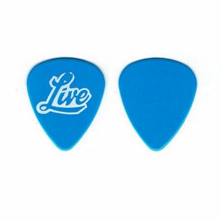 Live " (ed Kowalczyk) / Script Logo " Blue Guitar Pick (199?) (stage)