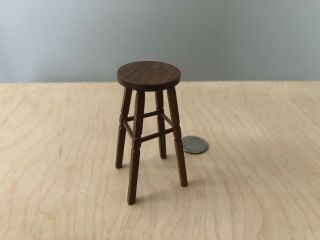 Miniature Wood Stool By E Trent Dollhouse