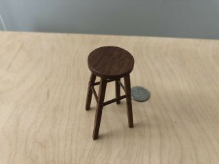Miniature Wood Stool By E Trent Dollhouse 2