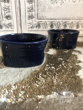 Fiestaware Set Of 2 Square Bowls Cobalt Blue 5 1/4 " Wide 2 1/2 " Deep Homer Laugh