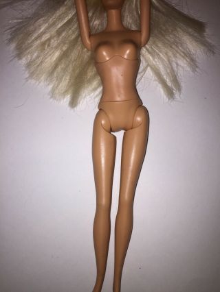 1999 Barbie doll with soft belly in Pink Pajama ' s Blond Hair with Brown Streak 3