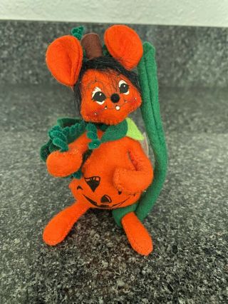 Annalee Halloween Mouse With Pumpkin Vines And Hat,  2003 4”