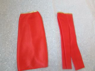 Barbie Clothes 1977 2210 Fashion Photo Barbie Red Pants And Skirt Gold Trim