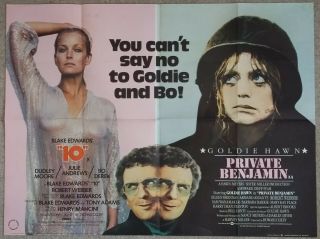 " 10 " & Private Benjamin Double - Bill Poster Bo Derek,  Goldie Hawn,  Robert Webber