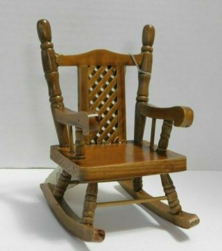 Doll House Furniture Wooden Rocking Chair