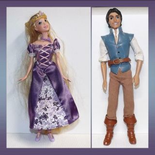 Rapunzel (2006) And Flynn Rider (1975) Mattel Disney Dolls