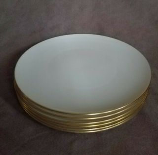 Lenox China Olympia Gold Dinner Plates - Set Of Six X - 303