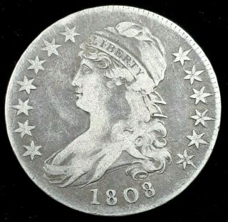 1808 U.  S.  Capped Bust 50c Half Dollar - Fine