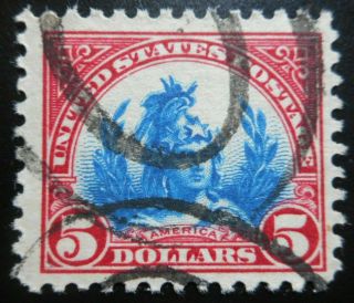 U.  S.  Stamps: Scott 573a,  $5,  Lake & Dark Blue,  The Regular Issue,  Of 1922 - 1925