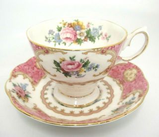 Royal Albert Lady Carlyle English Bone China Tea Cup And Saucer Pink Floral