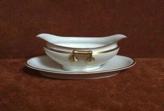 Theodore Haviland Limoges France Schleiger 128 Gravy Boat W/attached Underplate