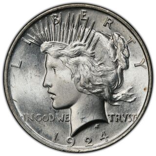 1924 P Peace Dollar Pcgs Ms65 Trueview - Has Not Been To Cac