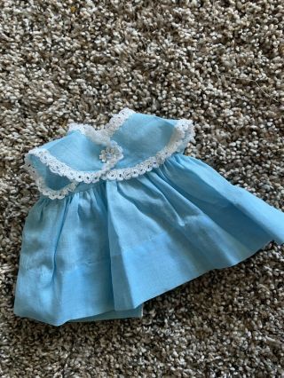 Vintage Blue & White Baby Doll Dress For 8 To 10 Inch Doll
