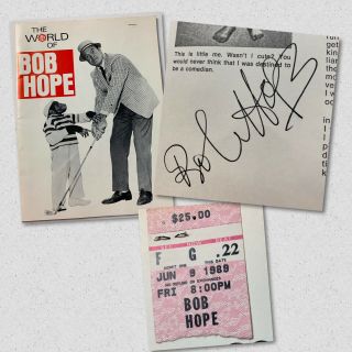 Bob Hope - Autograph / Signed Concert Program With Stub The World Of Bob Hope