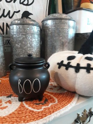 Rae Dunn Black Small Baby Boo Cauldron Pot Candy Bowl Halloween Fall 2020 Witch