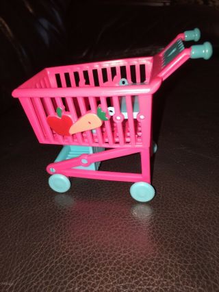 Pink/green Barbie Miniature Shopping Cart Basket
