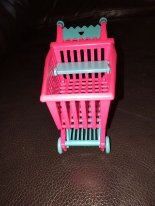 Pink/Green Barbie Miniature Shopping Cart Basket 2