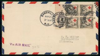 Mayfairstamps Us Fdc 1931 Dansville Ny Red Cross Block 702 First Day Cover Wwf85