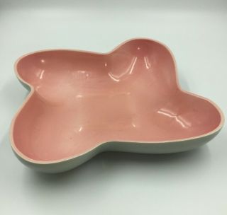 Red Wing Pottery Gray With Pink Interior Bowl B1405
