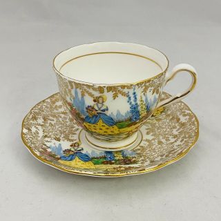 Vintage Colclough English Bone China Tea Cup/saucer Gold Trim Made In England