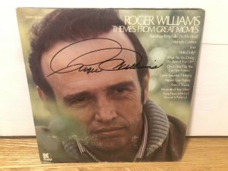 Roger Williams Themes From Great Movies Signed Autographed Lp Record Album
