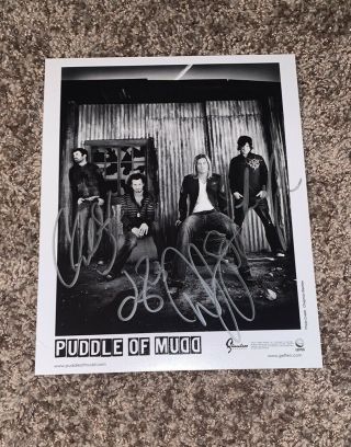 Puddle Of Mudd Autographed 8x10 Photo Signed By Whole Band.  Not A Reprint