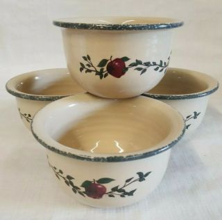 Home And & Garden Party Apple Cereal Soup Bowls Set Of 4 Stoneware 2004