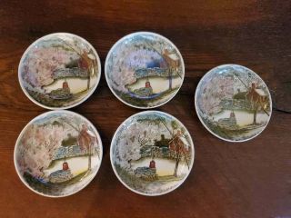 5 Johnson Bros Friendly Village Butter Pat Plates Dishes The Well 4 3/8 "