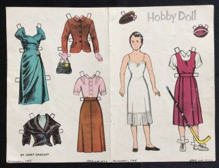 1955,  Jr.  High School Teacher,  The Hobby Doll Series Paper Doll,  Jack & Jill Mag