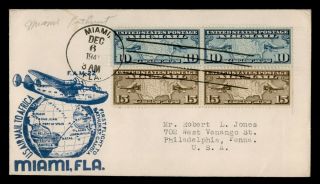 Dr Who 1941 Miami Fl To Africa First Flight Air Mail Fam 22 Pairs C196156