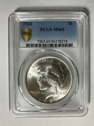 1924 P Peace Dollar PCGS MS65 - TrueView Of Actual Coin Pictured 3