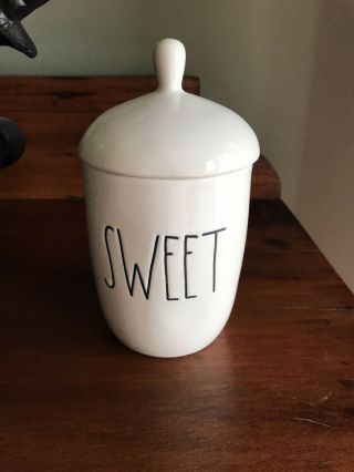 Rae Dunn Ceramic Sugar Container With Lid “sweet”