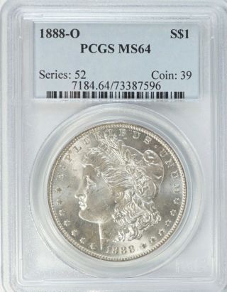 1888 - O Morgan Dollar Pcgs Ms64 Pj616