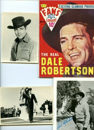 3 X Photos And Booklet About Dale Robertson,  Star Of Tales Of Wells Fargo Etc