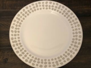Kate Spade Spring Street Beige White Set Of 2 Dinner Plates Polka Dot