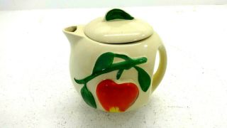 Vintage Pippin American Bisque Apple Teapot Handled Ball With Top
