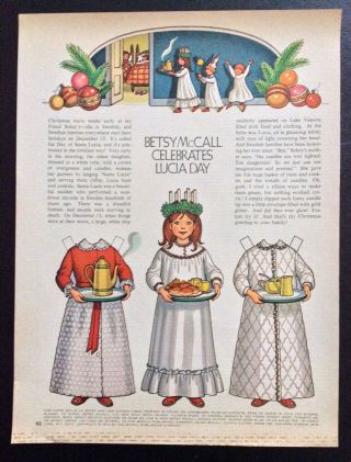 Betsy Mccall Mag.  Paper Doll,  Betsy Mccall And Lucia Day,  Dec.  1972