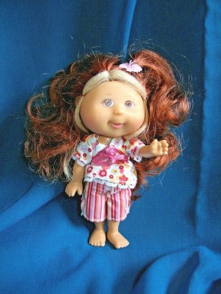 Vinatge 2006 Cabbage Patch Kids Doll With Red Hair,  Red And Pink Outfit 5 "
