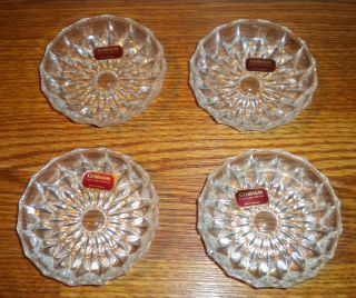 Set Of 4 Gorham Full Lead Crystal Dishes Snack Bowls Coasters W.  Germany
