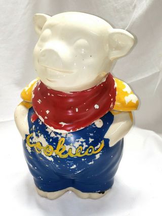 Shawnee Pottery Smiley Pig Cookie Jar Red Scarf 1940 
