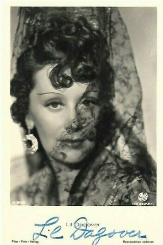 Lil Dagover Vintage Signed Photo Actress Silent Movies Cabinet Of Dr.  Caliga