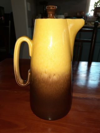 Vintage Hull Yellow And Brown Drip Coffee Pot - No 32