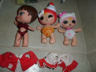 3 Mga Baby Lalaloopsy Dolls 5 " Cherry Pie,  Baby Bratz 5 ",  2 Dresses,  Swimsuit