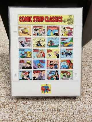Us 1995 3000 Comic Strip Classics Complete Set Of 20 Stamps Framed